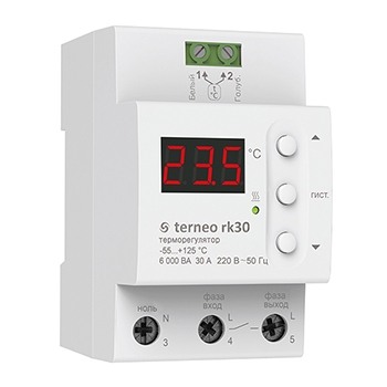 Терморегулятор terneo rk на DIN-рейку (6 кВт) от -55°С до +125°С фото 2