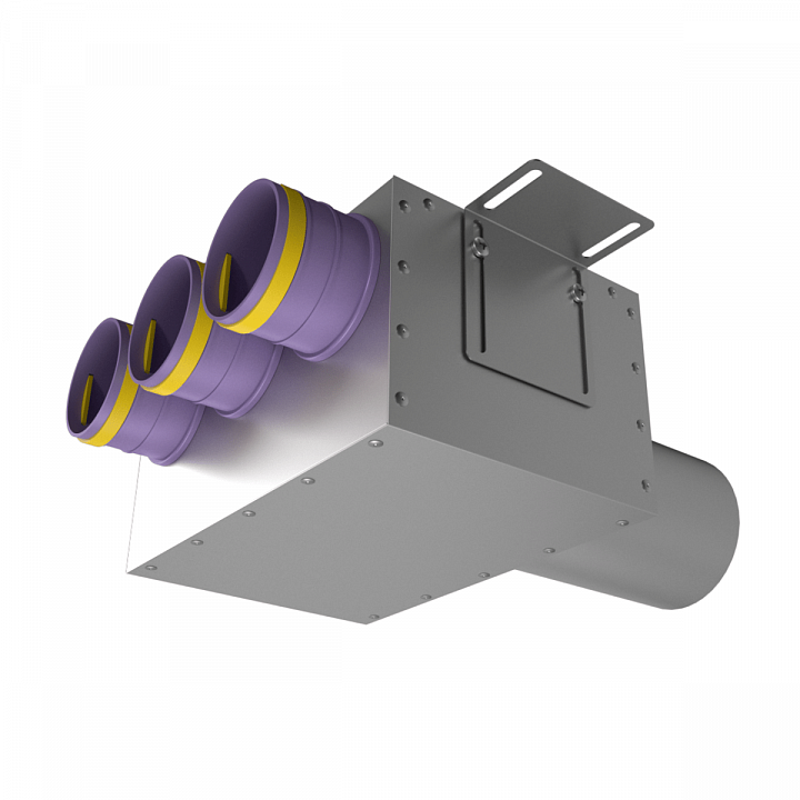 Provent VPD 125/75×3 пленум прямой круглый на 3 выхода