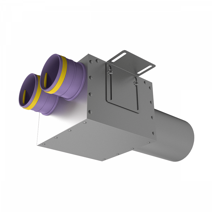 Provent VPD 125/75×2 пленум прямой круглый на 2 выхода