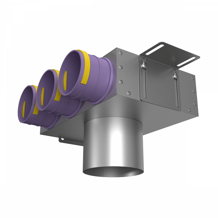 Provent VPS 125/75×3 пленум потолочный круглый на 3 выхода